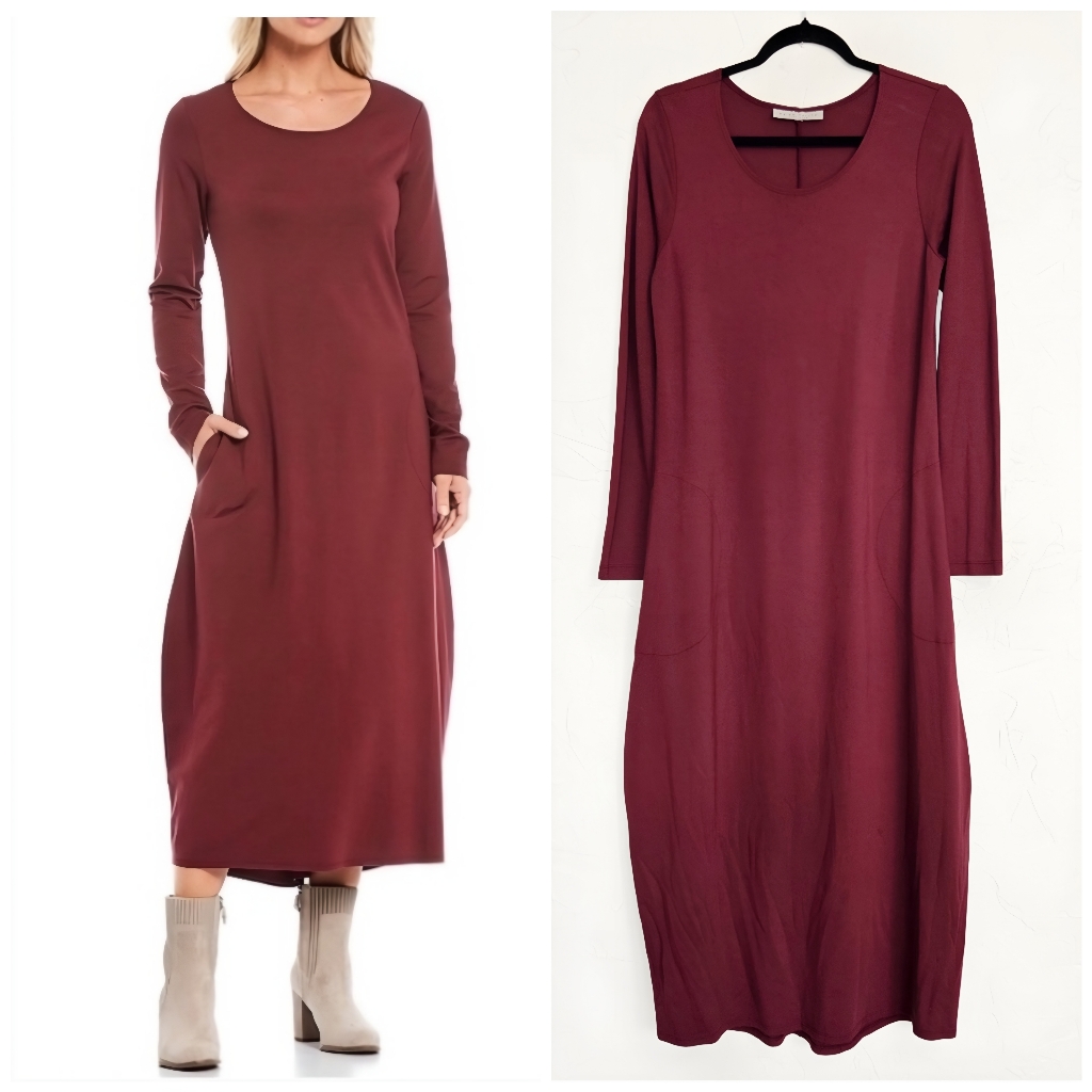 Bryn Walker Jersey Burgundy Philipa Dress, S